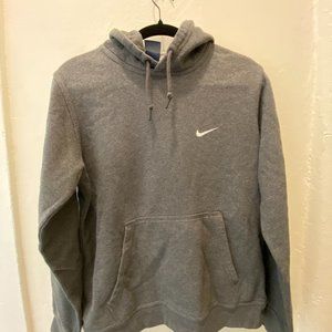 Men’s Nike Pullover Hoodie Sweatshirt Medium GRAY white swoosh